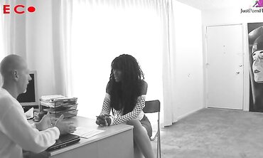 Black babe Nyomi Banxxx Gets Her Pussy Pounded by a White Cock