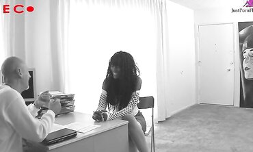 Black babe Nyomi Banxxx Gets Her Pussy Pounded by a White Cock
