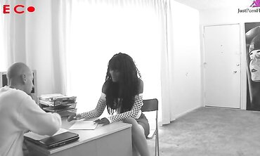 Black babe Nyomi Banxxx Gets Her Pussy Pounded by a White Cock