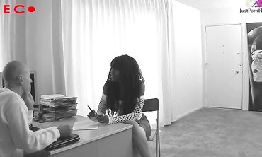Black babe Nyomi Banxxx Gets Her Pussy Pounded by a White Cock