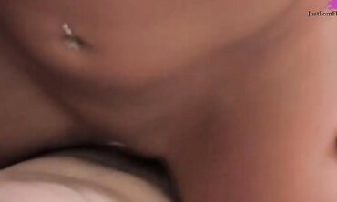 Smokin hot brunette does dude on leather couch.  Cum shot on ass.