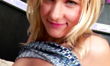 Darina Is A Beautiful Blonde Giving An All Out Handjob To Her Stud