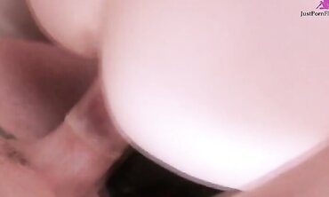 Dudes cruise the mall parking lot and convince naughty little slut into threesome for money.  Massive facial and tit shot...but no cash.