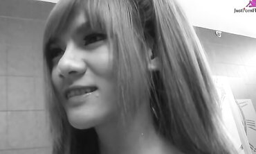 Young trans girl passionately sucks her friend's cock in the shower and gives herself a hard fuck after a hard day's work