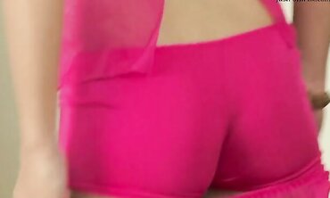 Passionate beauty in Thai costume dances striptease in front of her boyfriend and lets him fuck himself