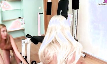 Two Sexy Blondes Get A Workout On Each Others Pussies and Assholes