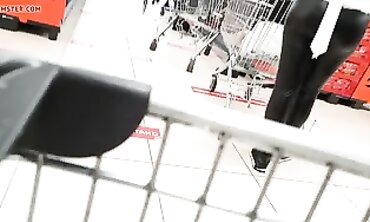 POV: Blonde MILF Mom in Tight Leather Leggings