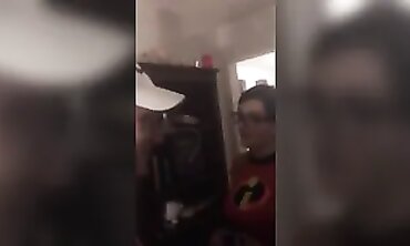 Halloween Party Girl Gets Creeped On By Neighbor And Fucked Hard