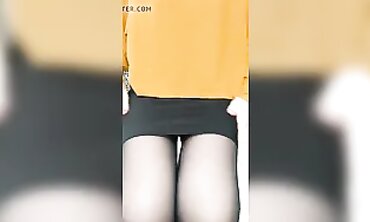 Milf in Stockings Upskirt Flash at Work