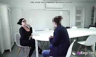 Fine Brunette Schoolteacher Gives Teen Dudes a Hardcore Lesson