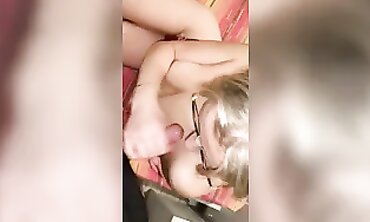 POV Italian Amateur Blonde Takes Deepthroat And Footjob