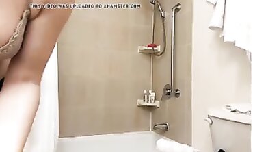 Spy Cam Captures Stunning Brunette MILF in the Shower