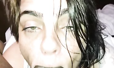 POV: Step Mom Swallows My Load in Her Mouth