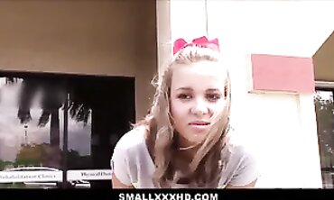 Petite Blonde With Braces Seduced By Older Man