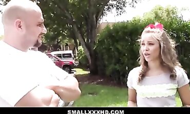 Petite Blonde With Braces Seduced By Older Man