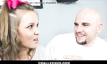 Petite Blonde With Braces Seduced By Older Man