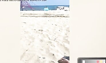 Hot Blonde Babe Pegs Her Boyfriend's Ass on Public Beach - POV