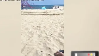Hot Blonde Babe Pegs Her Boyfriend's Ass on Public Beach - POV
