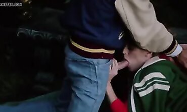 Cheerleader Swallows Deep Throat Load