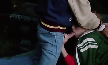 Cheerleader Swallows Deep Throat Load