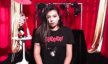 Dark-Haired Latina Squirts During Solo Webcam Orgasm