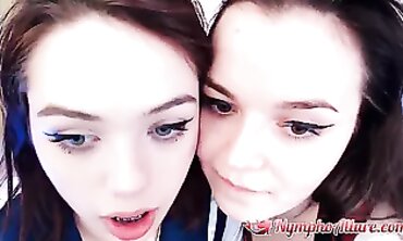 Adorable College Girls Making Out