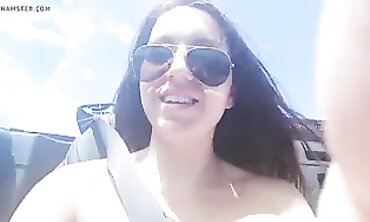 Beautiful British Woman in Sports Car