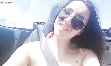 Beautiful British Woman in Sports Car
