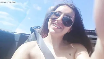 Beautiful British Woman in Sports Car