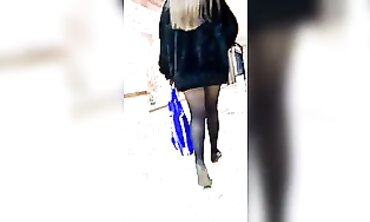 Nice Legs in a Mini-Skirt and Stockings