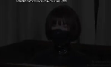 Japanese Fem Dom Cage Uses Vinyl Vacuum on Submissive