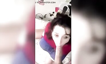 POV Webcam Brunette Takes Deep Throat With Big Cock