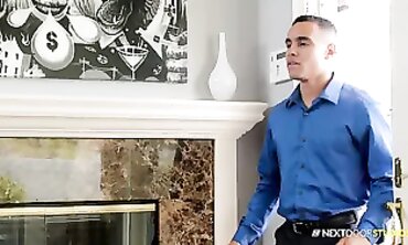 NextDoorBuddies: Bareback Threesome With The Building Cleaner