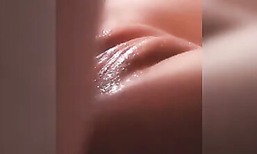 Close-Up of Wet Friction and Cum Play