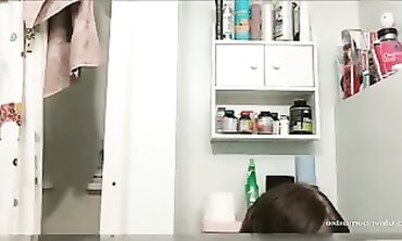 Furry Brunette Stepsister Caught Peeing in the Shower
