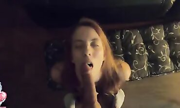 Romantic POV Blowjob With Lovely Redhead