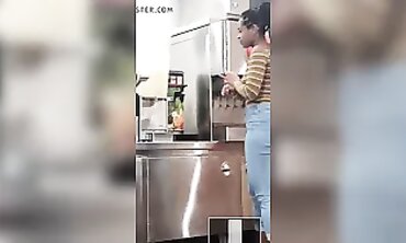 Black Babe Shows Off Big Booty in Tight Denim Jeans