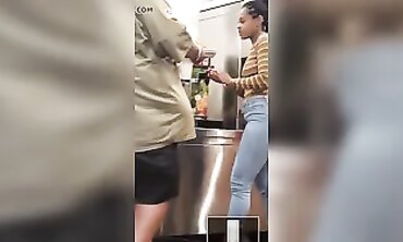 Black Babe Shows Off Big Booty in Tight Denim Jeans