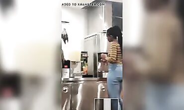 Black Babe Shows Off Big Booty in Tight Denim Jeans