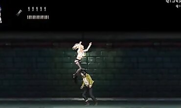Platinum-Blonde Anime Ryona City Game Hardcore Threesome