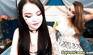 Sensuous Brunette Lesbians Share Sweet Webcam Intimacy
