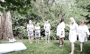 Shaggy Lesbians Outdoor Free-For-All Orgy HD