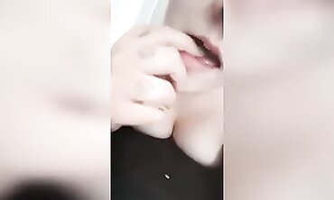College Brunette Revved Up for Blowjob and Fingering