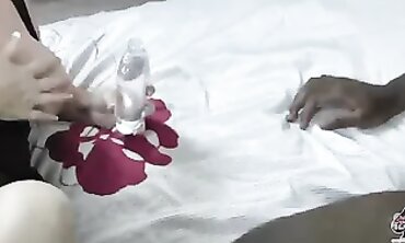 Lacey Starr Gives a Greasy Interracial Footjob