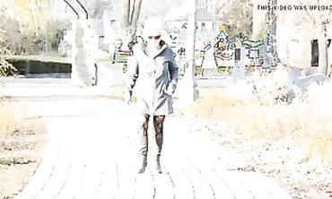 Mature Flasher Shows Off Lace Bodysuit On Boardwalk