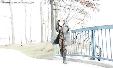 Mature Flasher Shows Off Lace Bodysuit On Boardwalk