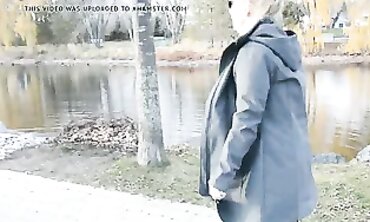 Mature Flasher Shows Off Lace Bodysuit On Boardwalk