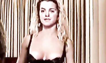 Vintage 80s Blonde Striptease in Lingerie and Stockings