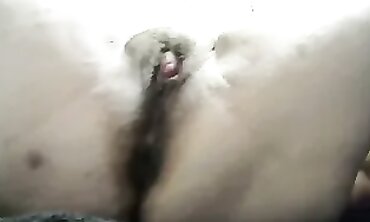 Hairy BBW in Lingerie Peeing and Cumming