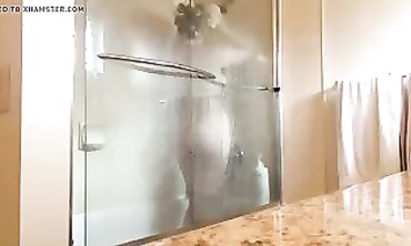 Hidden in the Shower: A Lengthy Boob Session